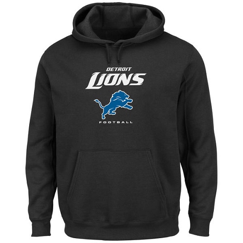 NFL Men's Detroit Lions Black Critical Victory Pullover Hoodie